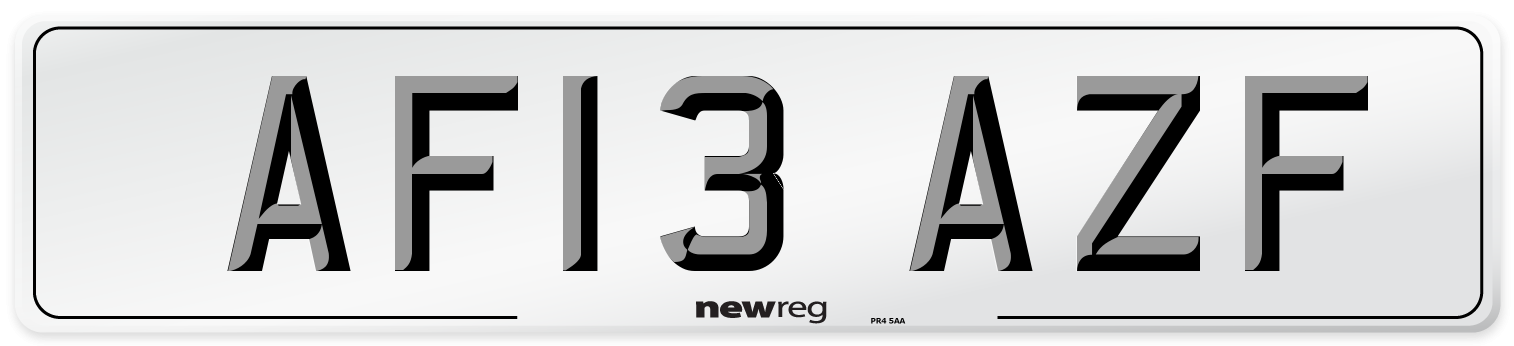 AF13 AZF Number Plate from New Reg